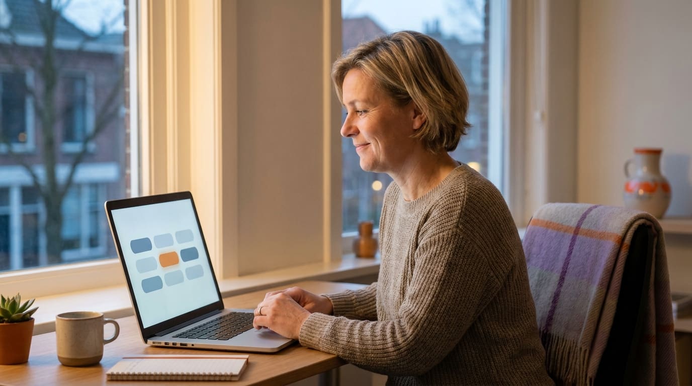 Een ondernemer die op haar laptop ziet welke klanten aandacht nodig hebben